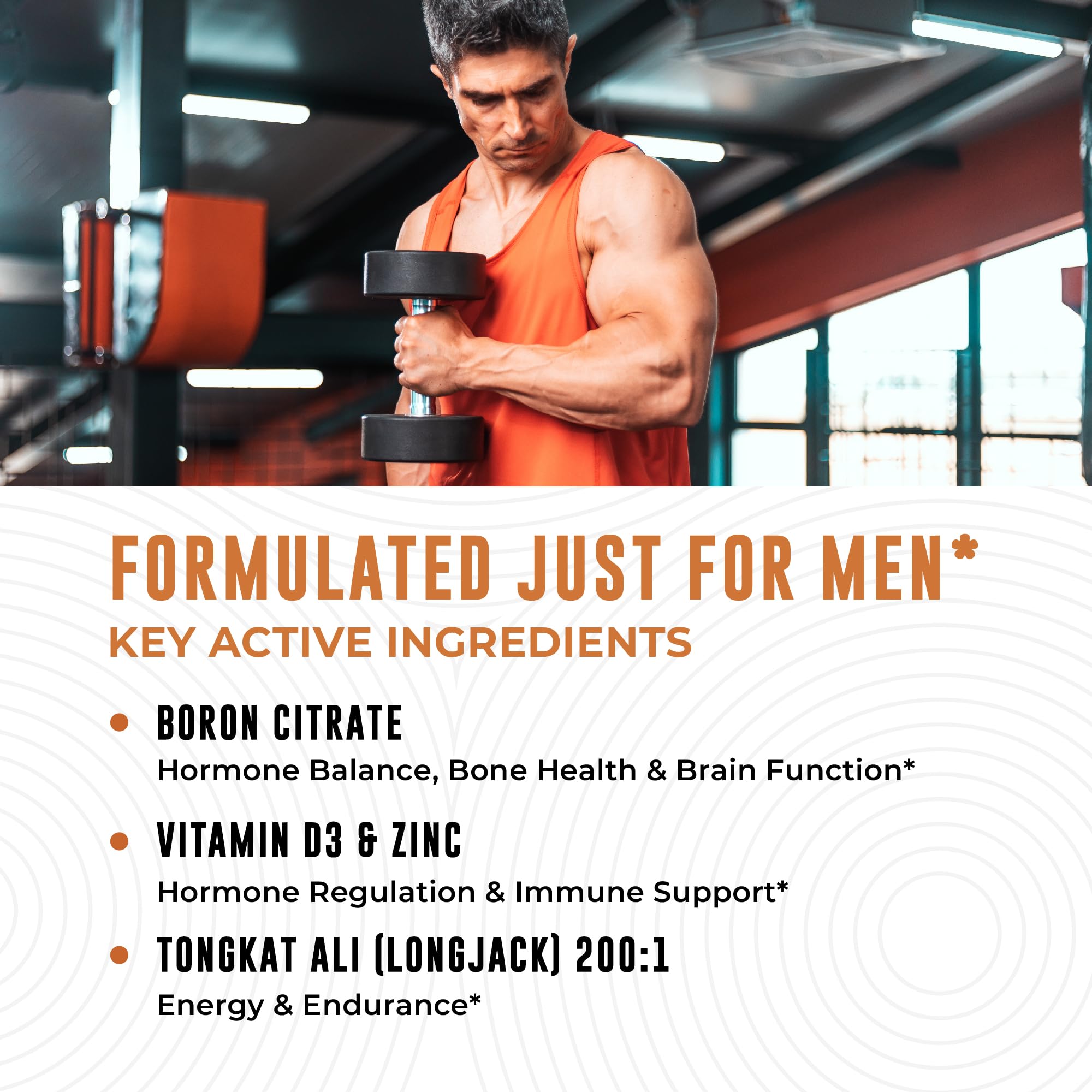 Left Coast Performance ingredients label showing boron, Tongkat Ali, zinc, vitamin D3