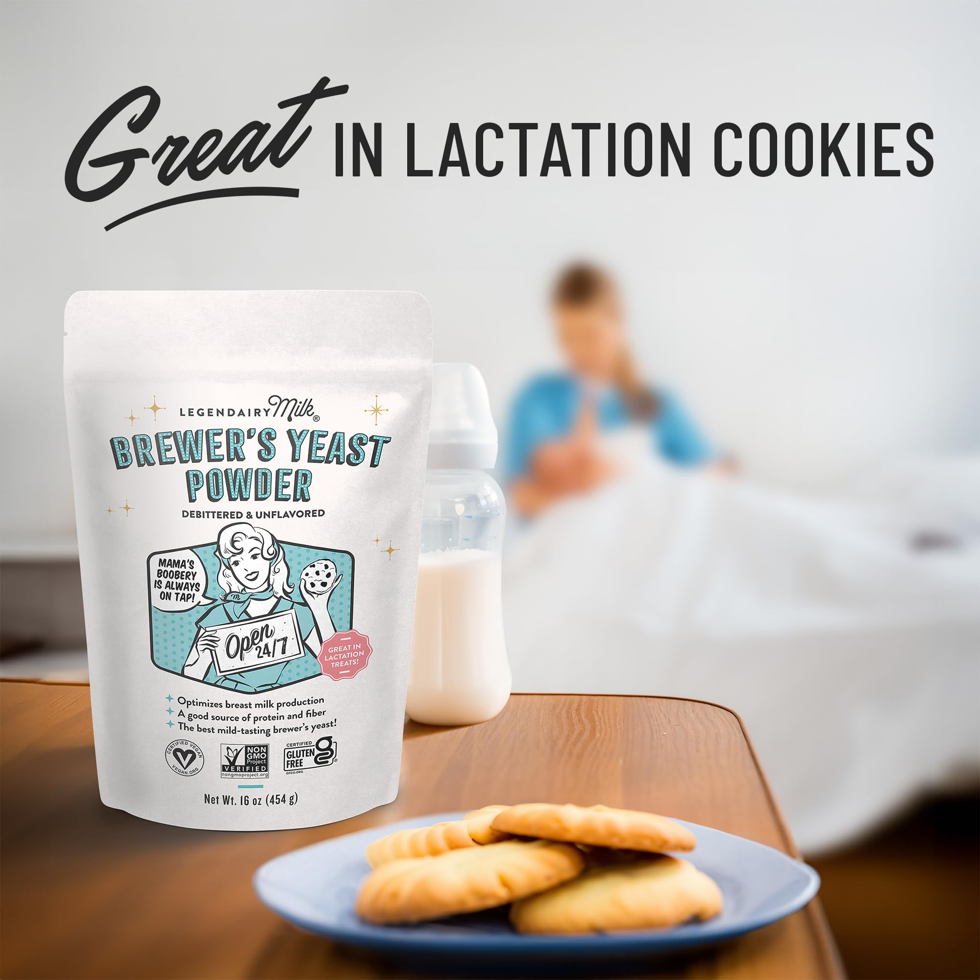 Legendairy Milk open jar with powder ready to scoop for recipe use
