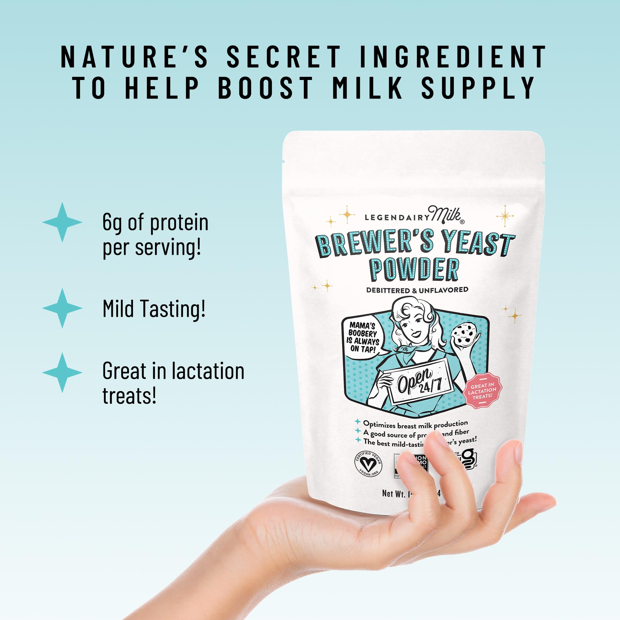 Legendairy Milk spoonful added to smoothie for easy daily lactation support