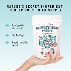 Legendairy Milk spoonful added to smoothie for easy daily lactation support