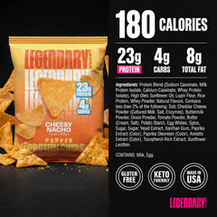Legendary Foods opened bag with chips visible demonstrating convenient portability