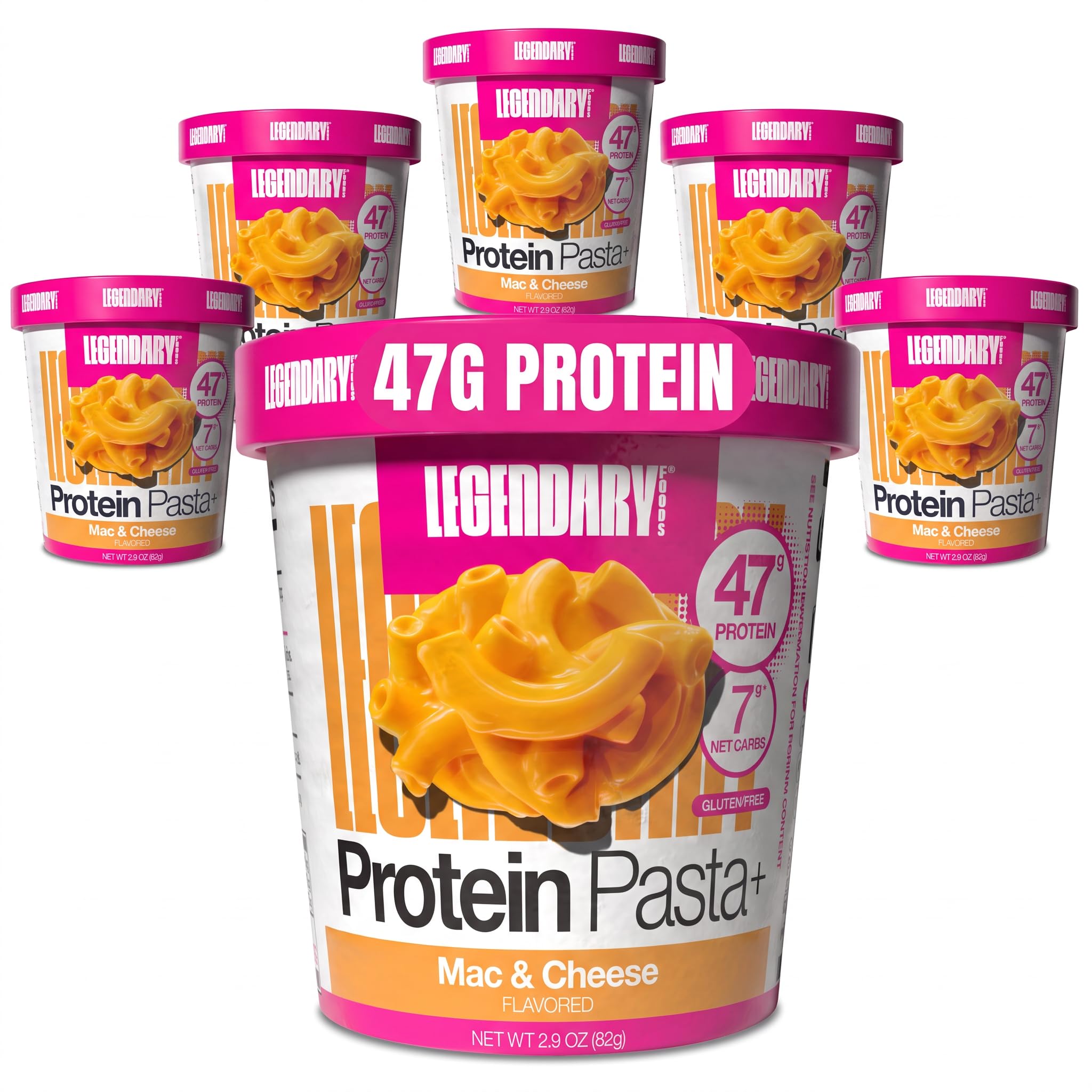 Legendary Foods front packaging showing product cup and branding, highlighting convenience