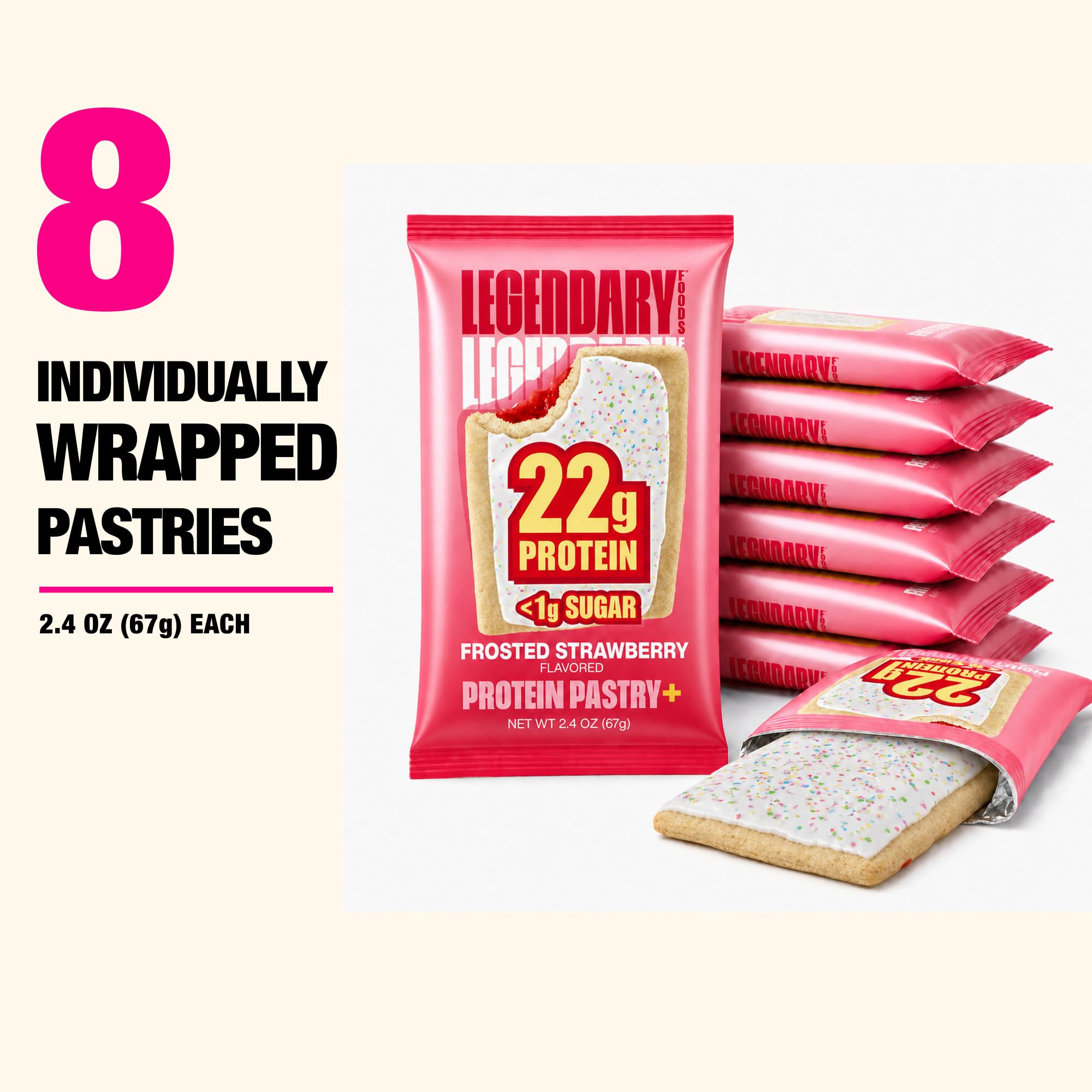 Legendary Foods individually wrapped pastry packed for travel and easy snacking