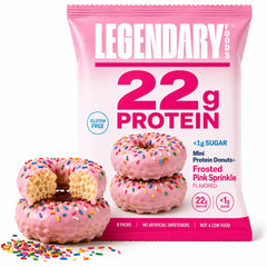 Legendary Foods front packaging showing donut and benefits