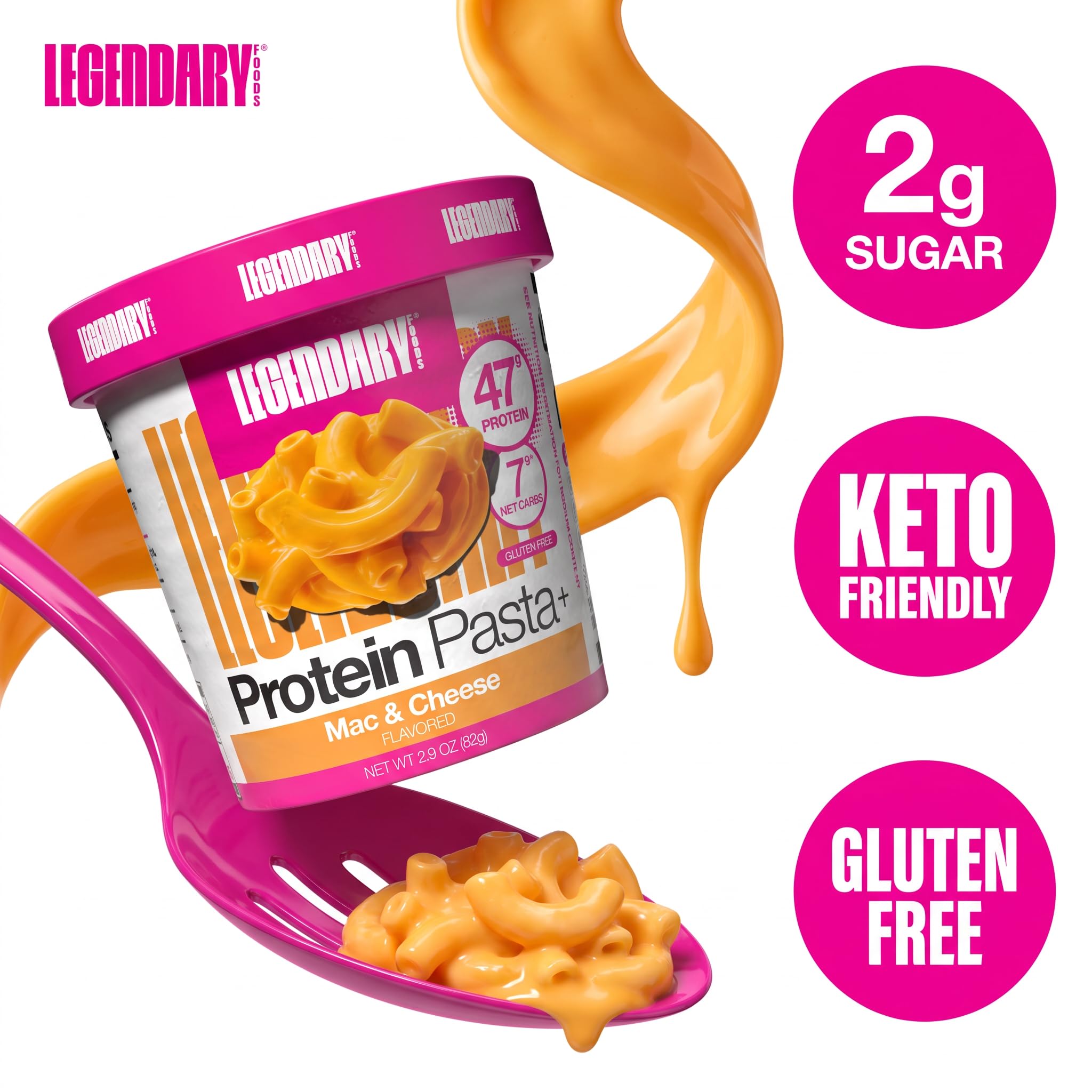 Legendary Foods step-by-step prep with water fill and microwave, emphasizing quick setup