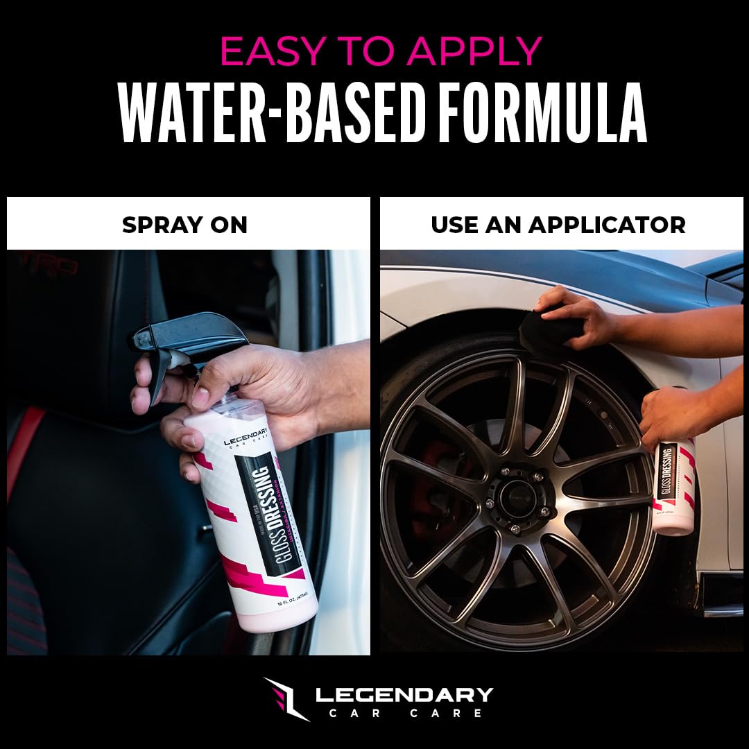 Legendary Car Care bottle next to hand for scale showing convenient 16oz size benefit