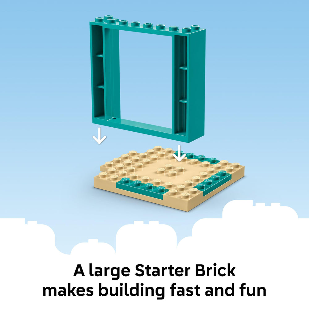 LEGO Bluey pelican ride closeup showing rotating action for fun