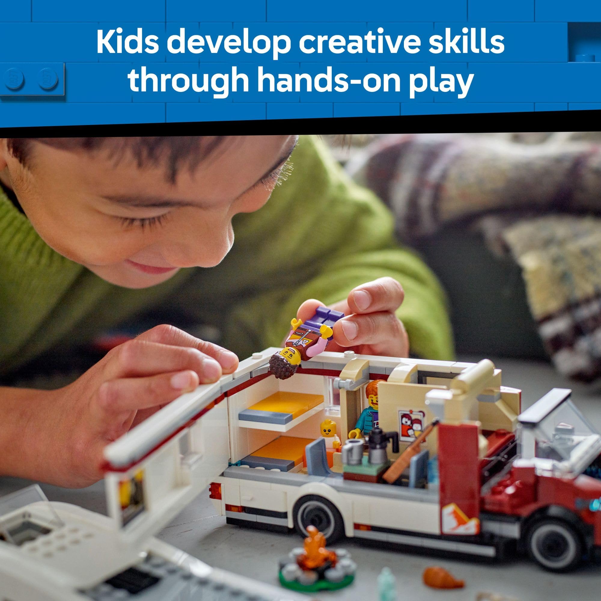 Tablet with LEGO Builder app showing model, brand aids guided building