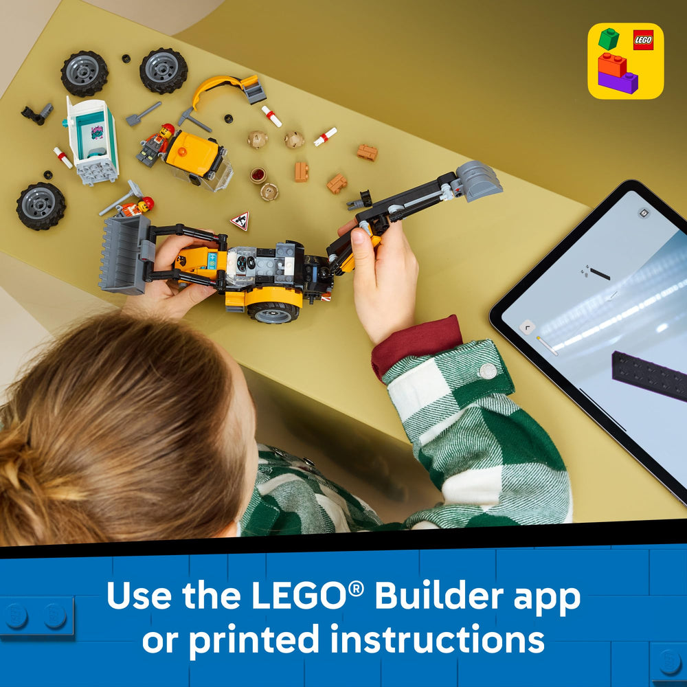 LEGO construction scene with children playing showing cooperative fun and creativity