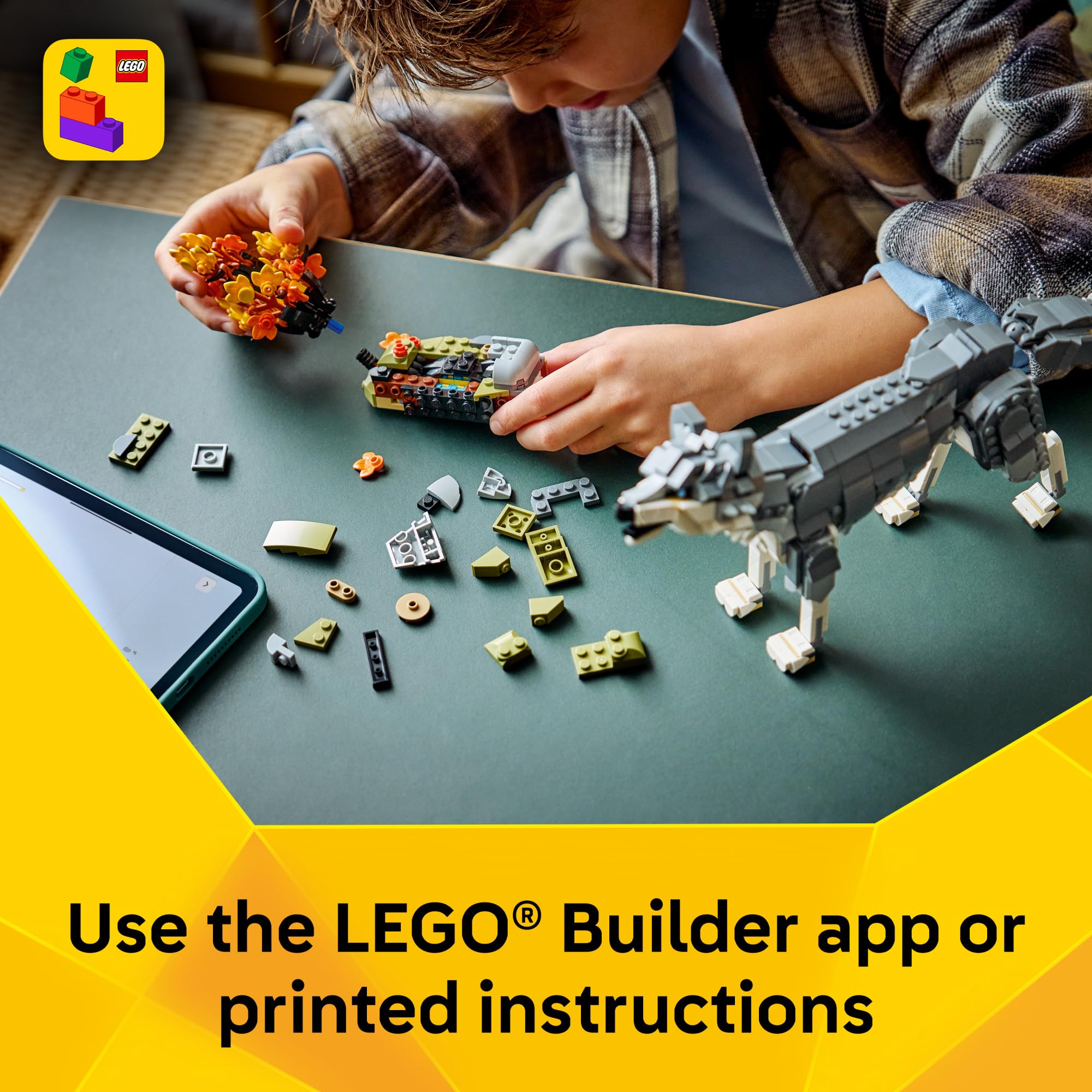 LEGO models displayed on a bedroom shelf showing decorative appeal
