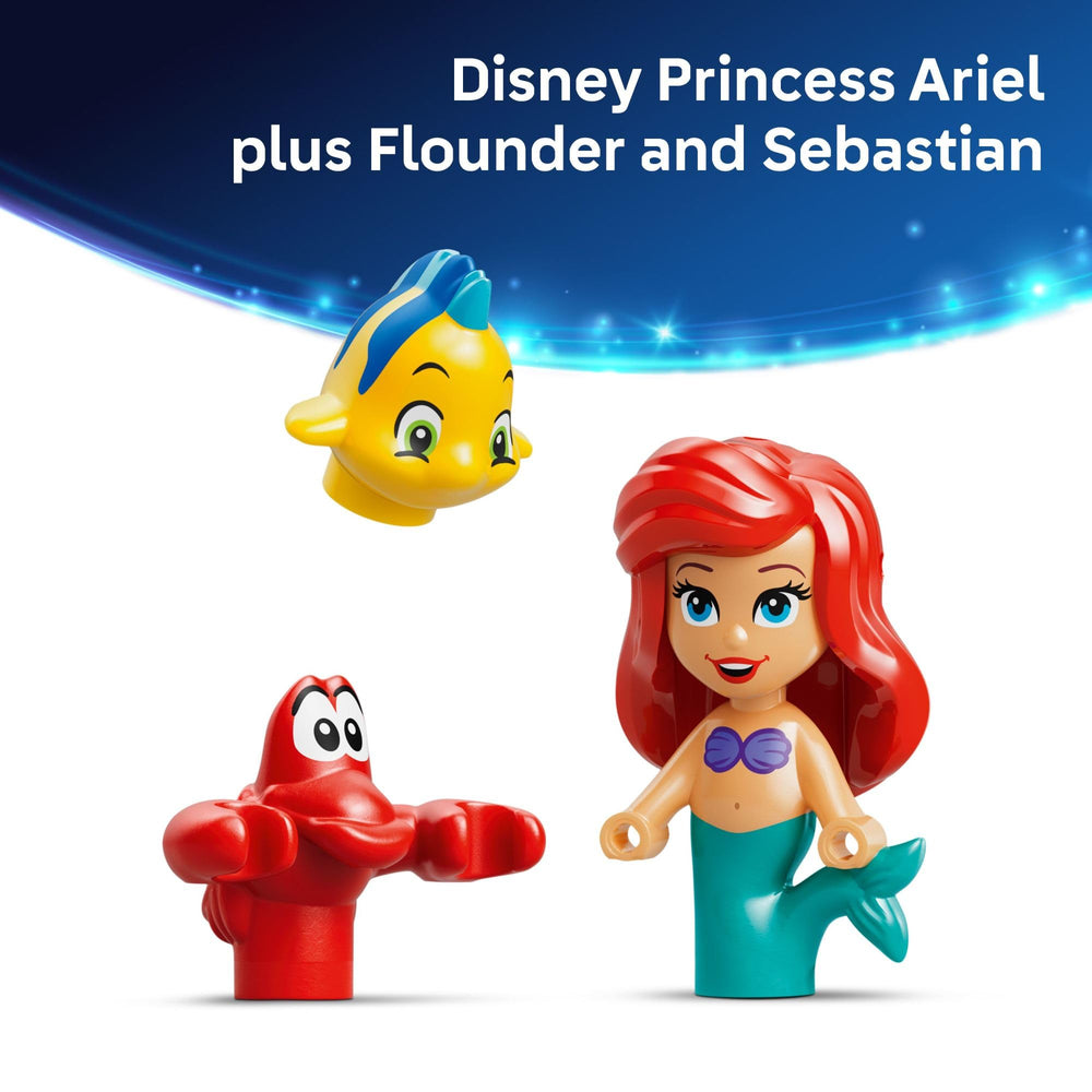 LEGO Ariel set held in hand by LEGO showing travel-friendly scale benefit