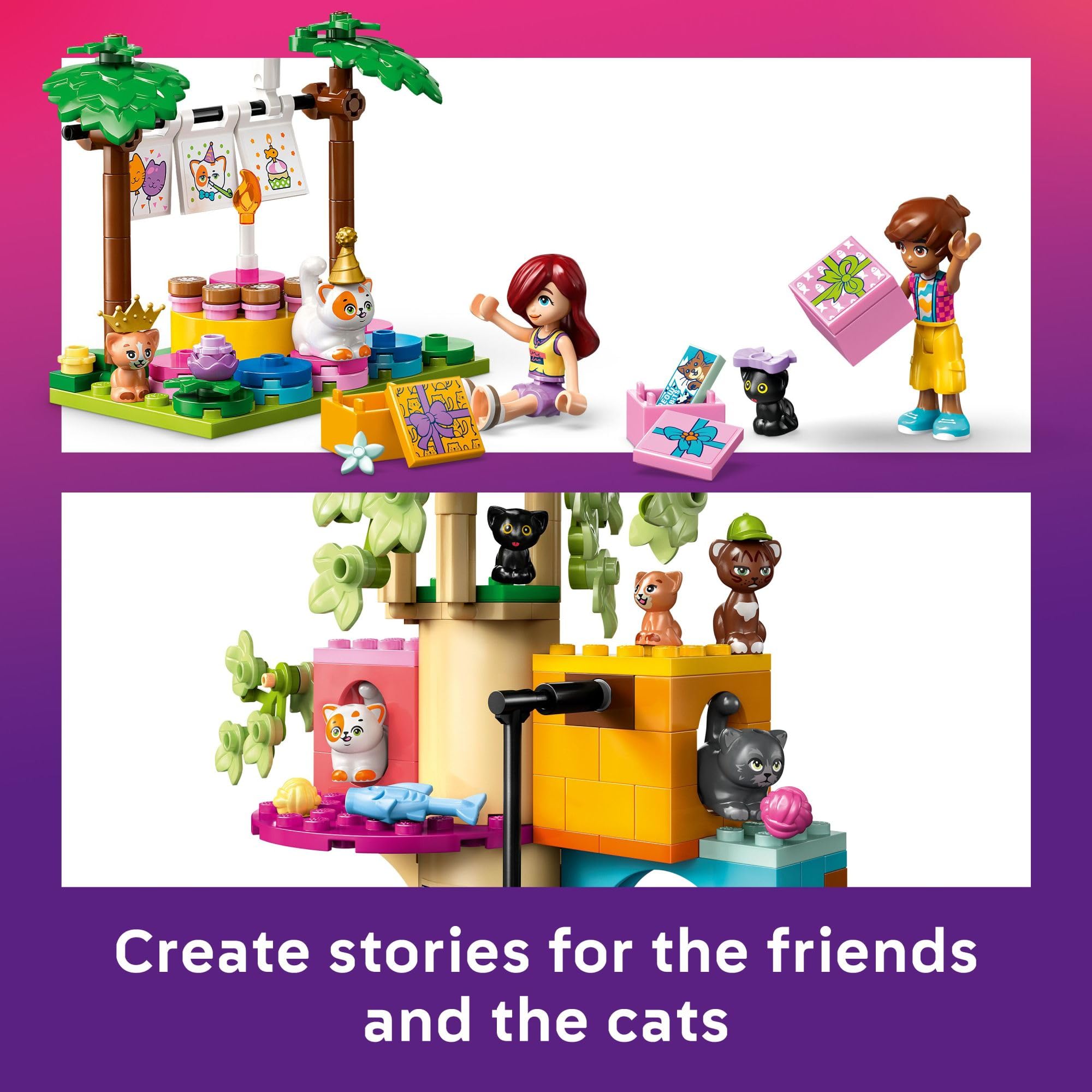 LEGO Friends rotating cake table close-up highlighting moving party feature
