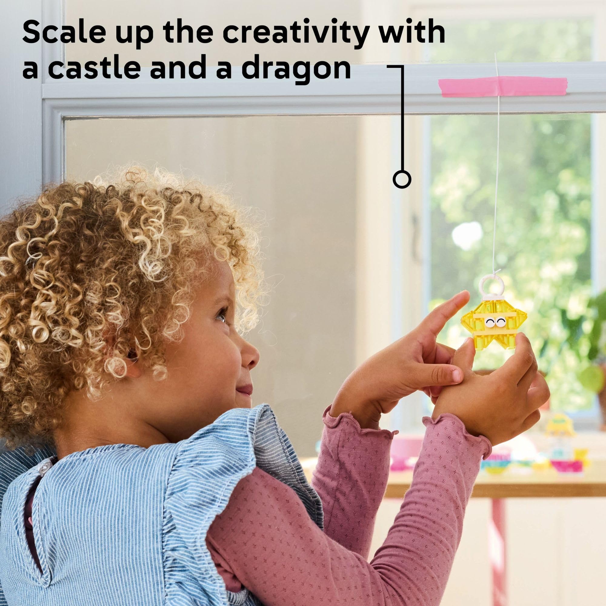 Hanging LEGO creations on a bedroom wall using hanger-bricks, LEGO adds decorative fun