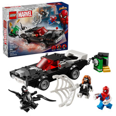 LEGO Spider-Man vs. Venom muscle car front view showing dramatic detailing and play value