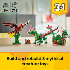 LEGO medieval dragon close-up of wings and head highlighting articulation and detail