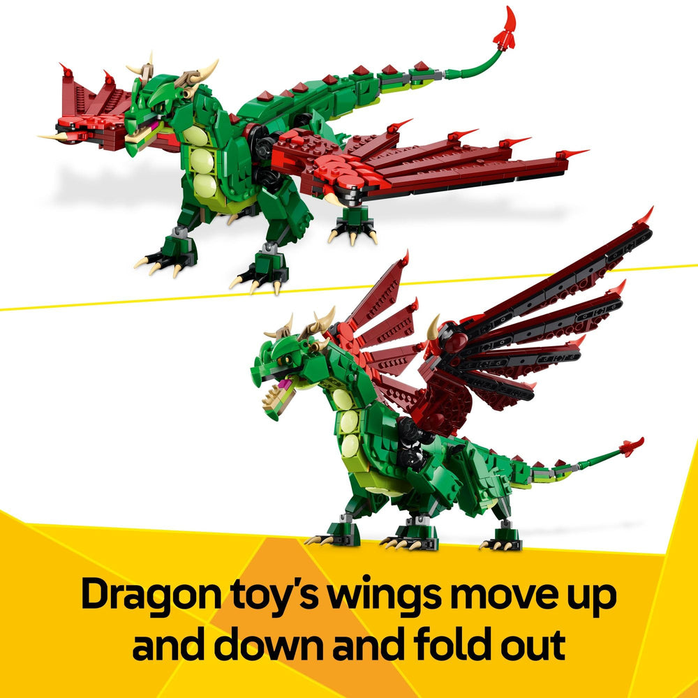 LEGO medieval phoenix on display stand illustrating collectable display options