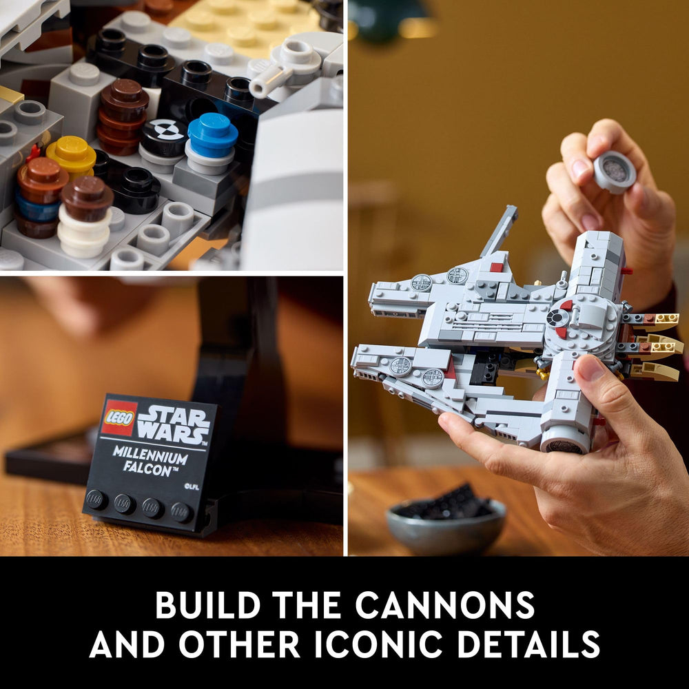 LEGO Millennium Falcon cockpit detail highlighting authentic model styling