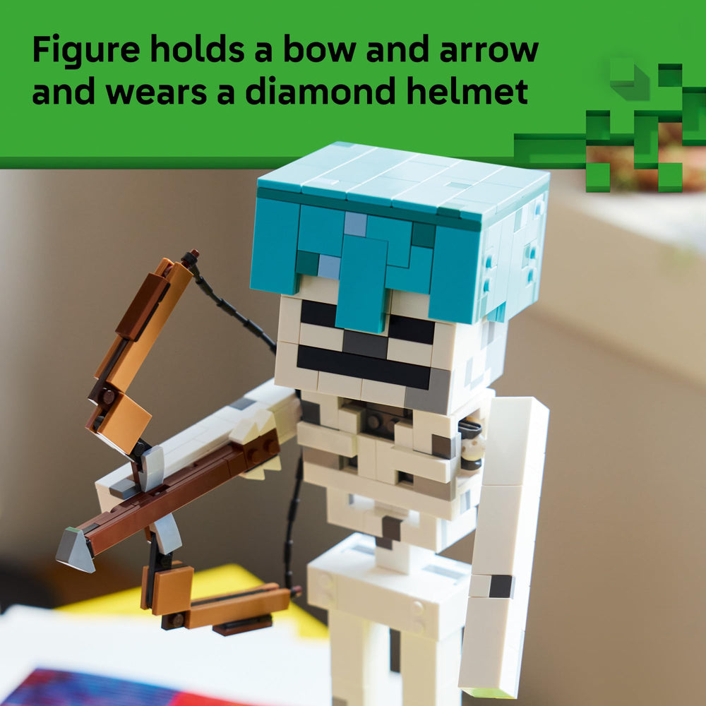 LEGO The Skeleton held in hand showing size scale and sturdy construction