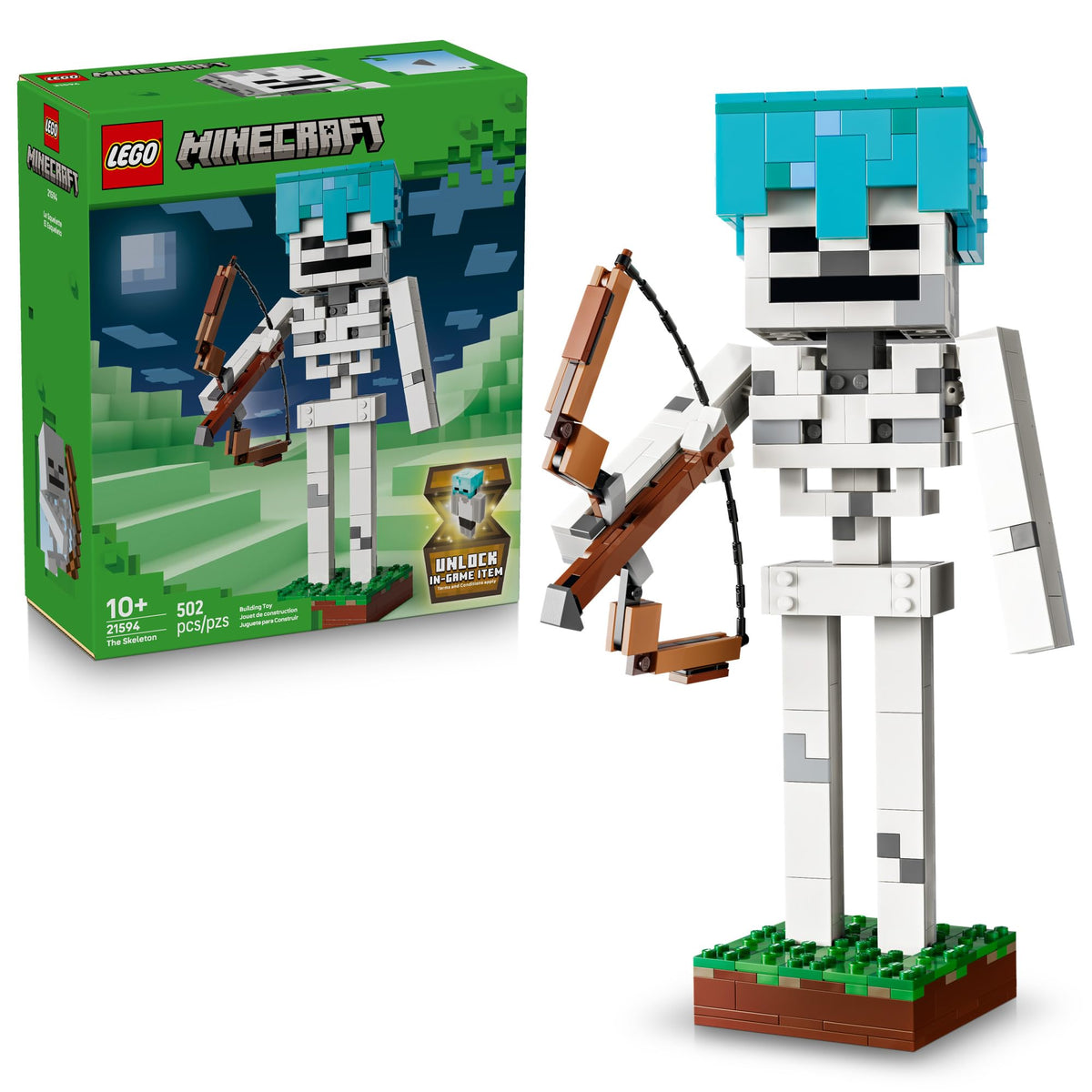 LEGO The Skeleton front view showing poseable stance and display-ready detail