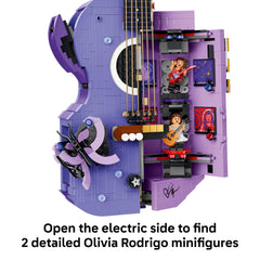 LEGO Olivia Rodrigo minifigures with mini guitars showing outfit detail and collectability