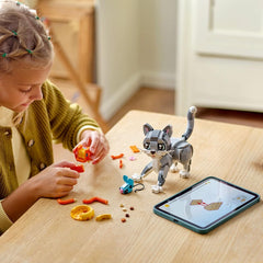 LEGO playful cat cat model front view with posable limbs and playful posture