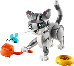 LEGO playful cat dog model in play with bone accessory for imaginative play
