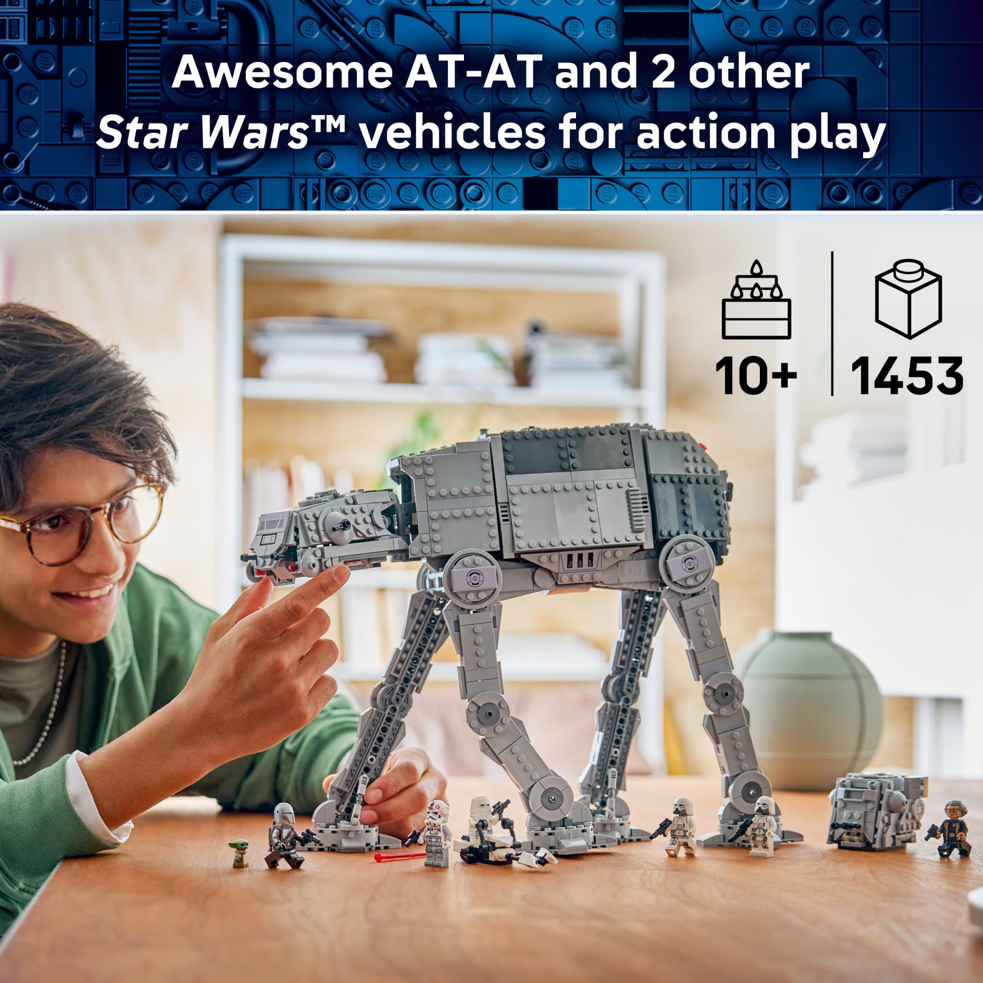 LEGO AT-AT cockpit interior with seats displaying LEGO figures and play access