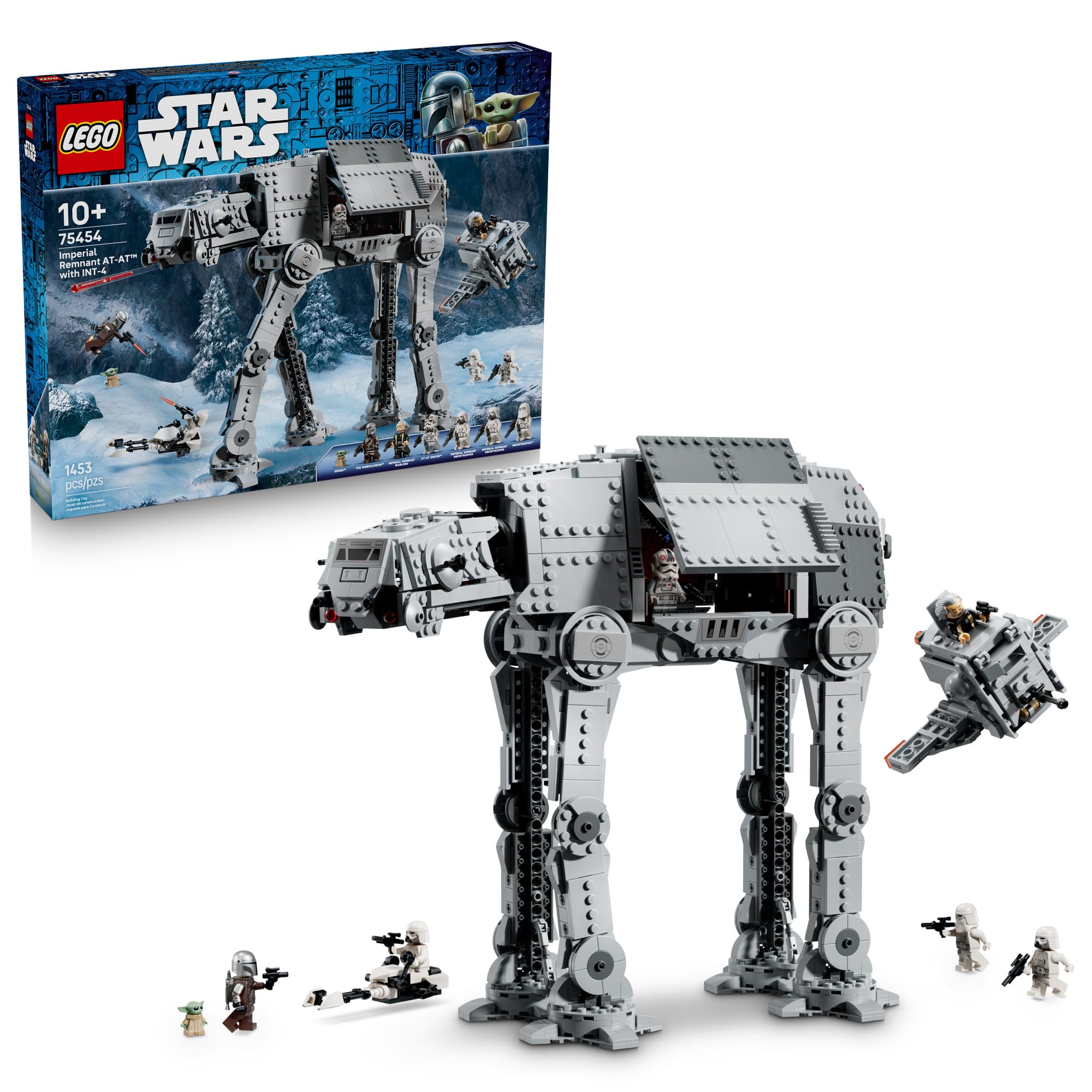 LEGO Imperial Remnant AT-AT front view showing poseable legs and shooters for dynamic play