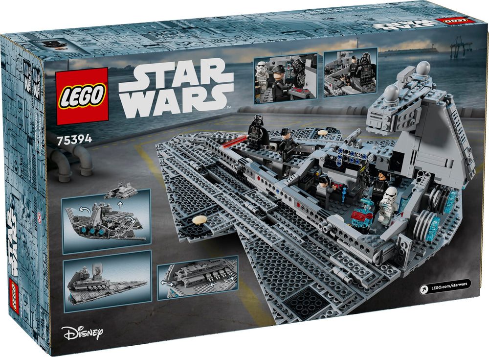 LEGO Star Destroyer scale comparison with hand showing size and portability benefit