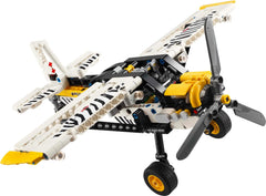 LEGO Technic bush plane wing ailerons close-up demonstrating adjustable controls