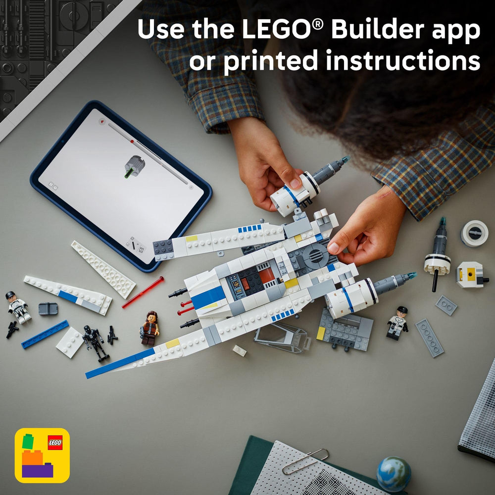 LEGO Rebel U-Wing staged on shelf for collectors and imaginative play