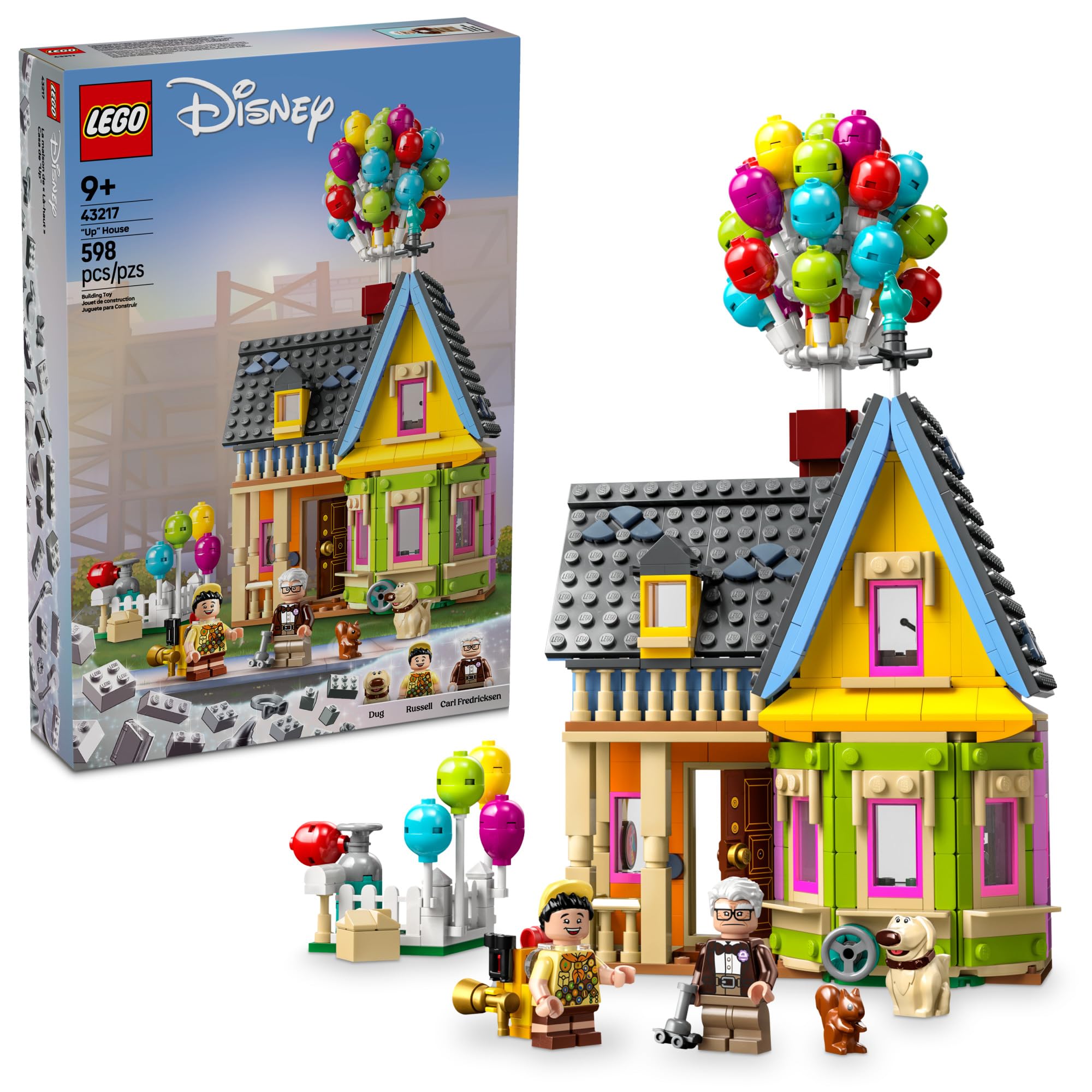 LEGO Up house front view showing balloons and display-ready design