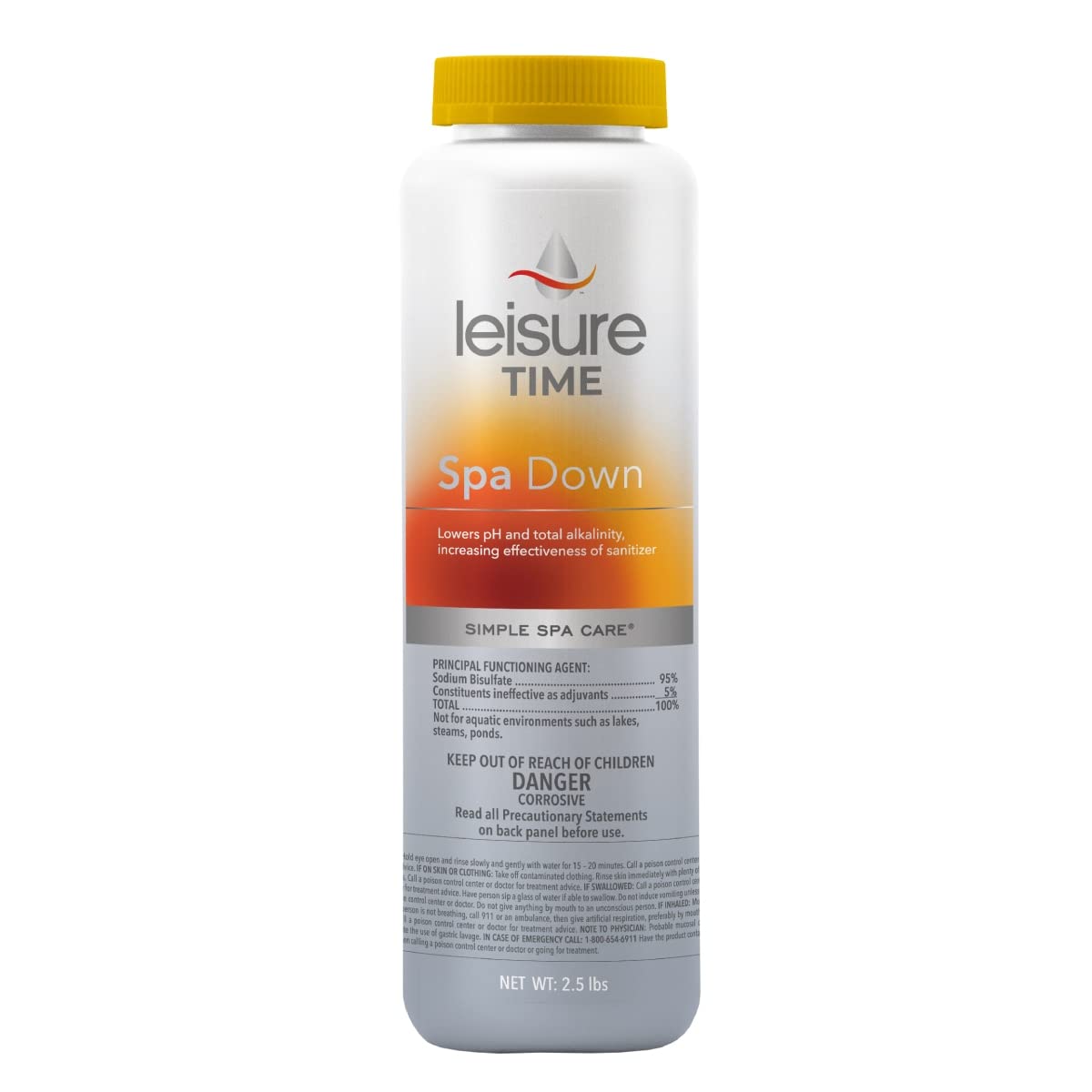 LEISURE TIME front packaging of Spa Down, clear labeling and benefit