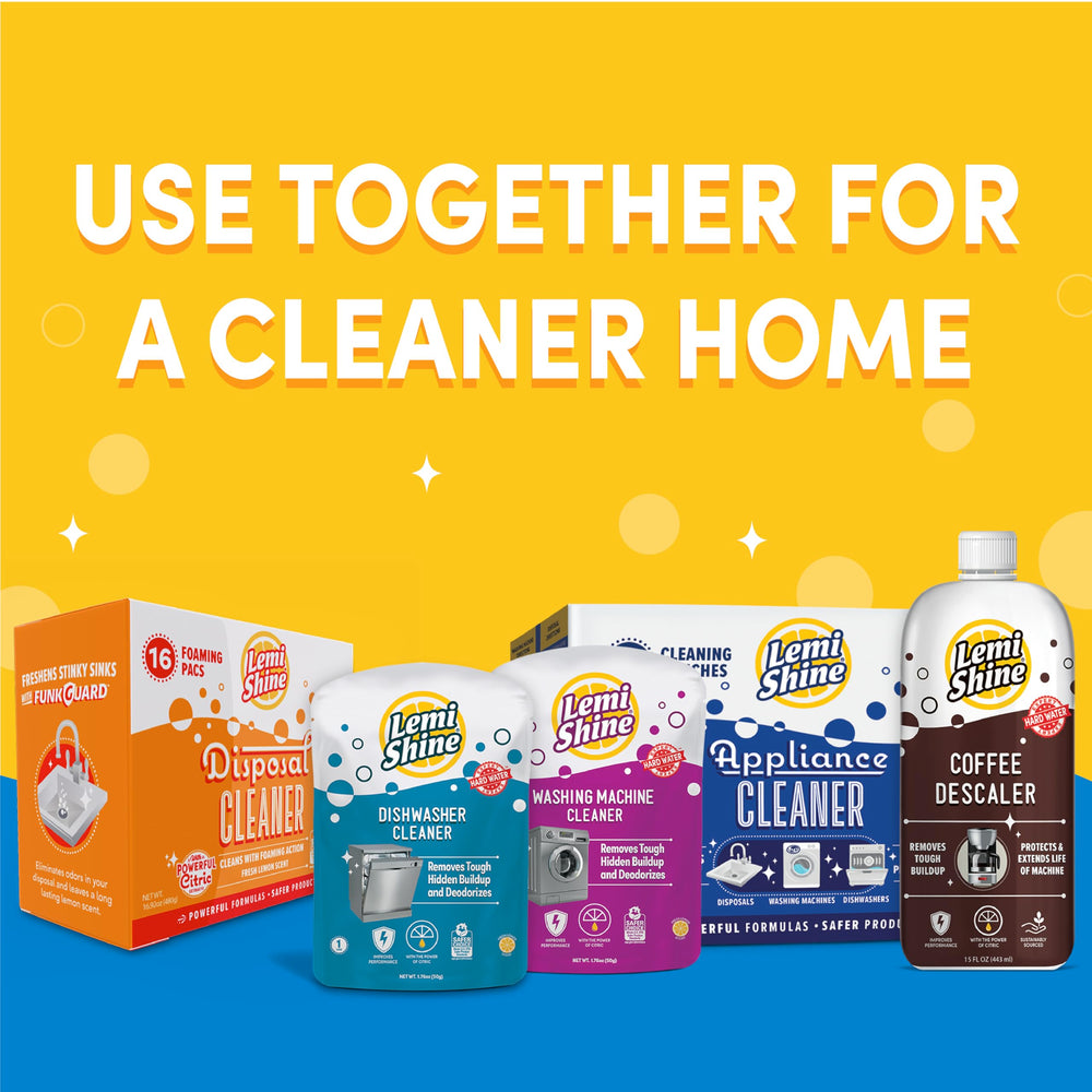 Lemi Shine on kitchen counter in lifestyle scene conveying fresher, cleaner sinks