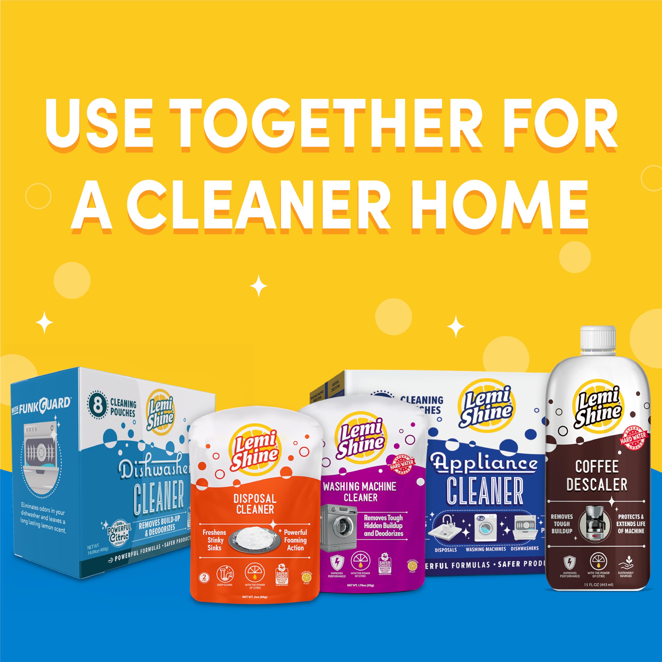 Lemi Shine bottle on kitchen shelf showing eco-friendly cleaning benefit