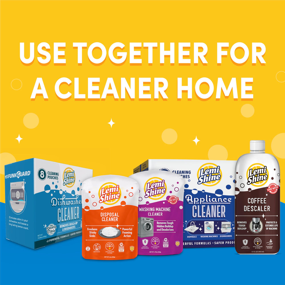 Lemi Shine bottle on kitchen shelf showing eco-friendly cleaning benefit