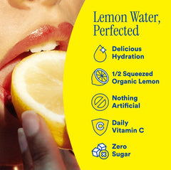 Lemon Perfect bottle cap and neck showing seal freshness and easy-open design