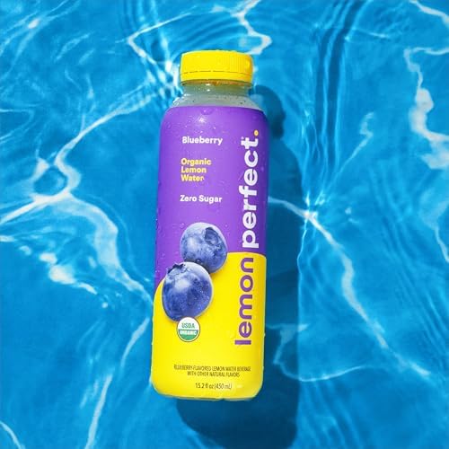 Lemon Perfect bottle with recycling icons emphasizing sustainable packaging goals