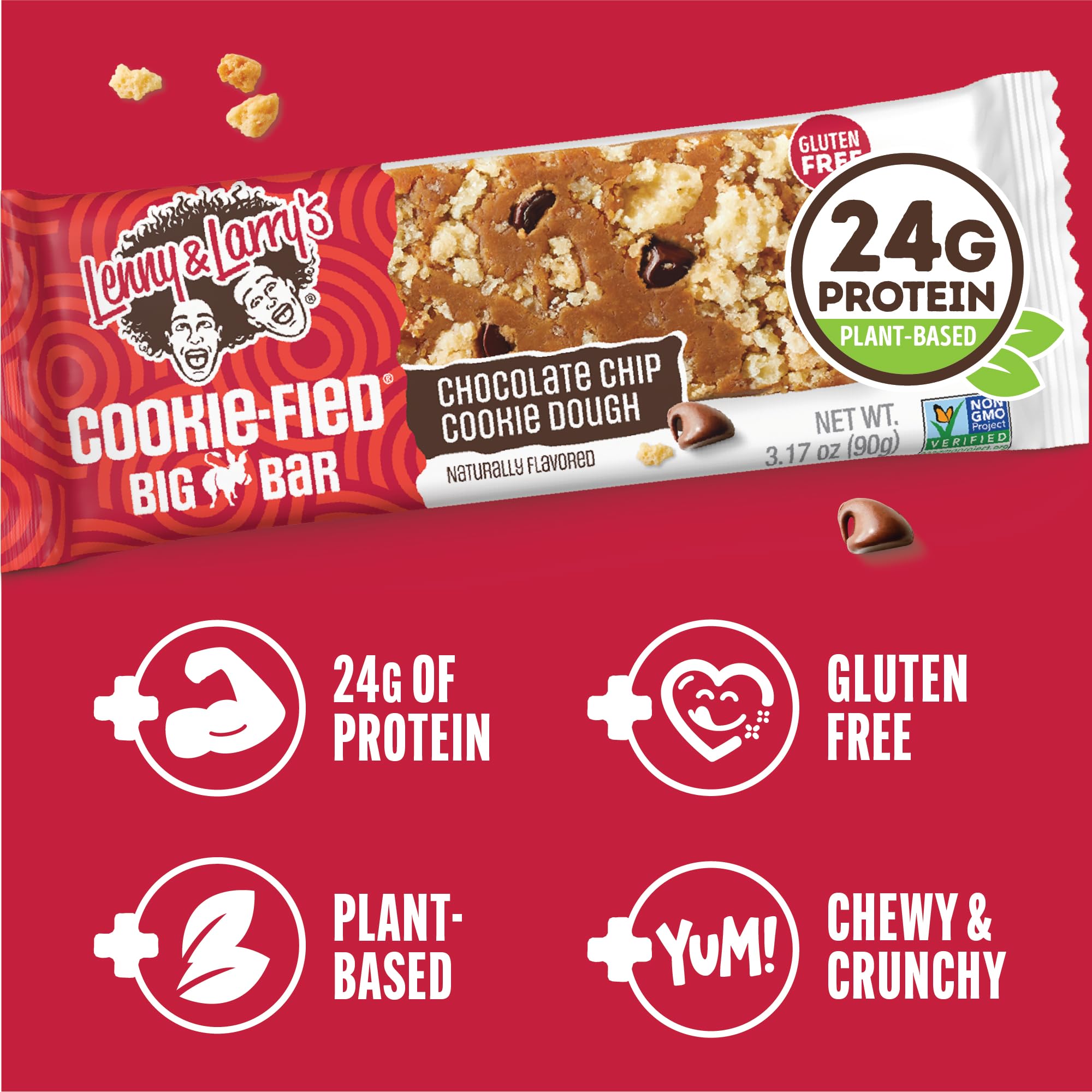 Lenny & Larry's cookie bits texture detail showing crunchy contrast benefit