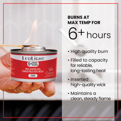 LEOLIGHT flame close-up demonstrating steady, odorless burn