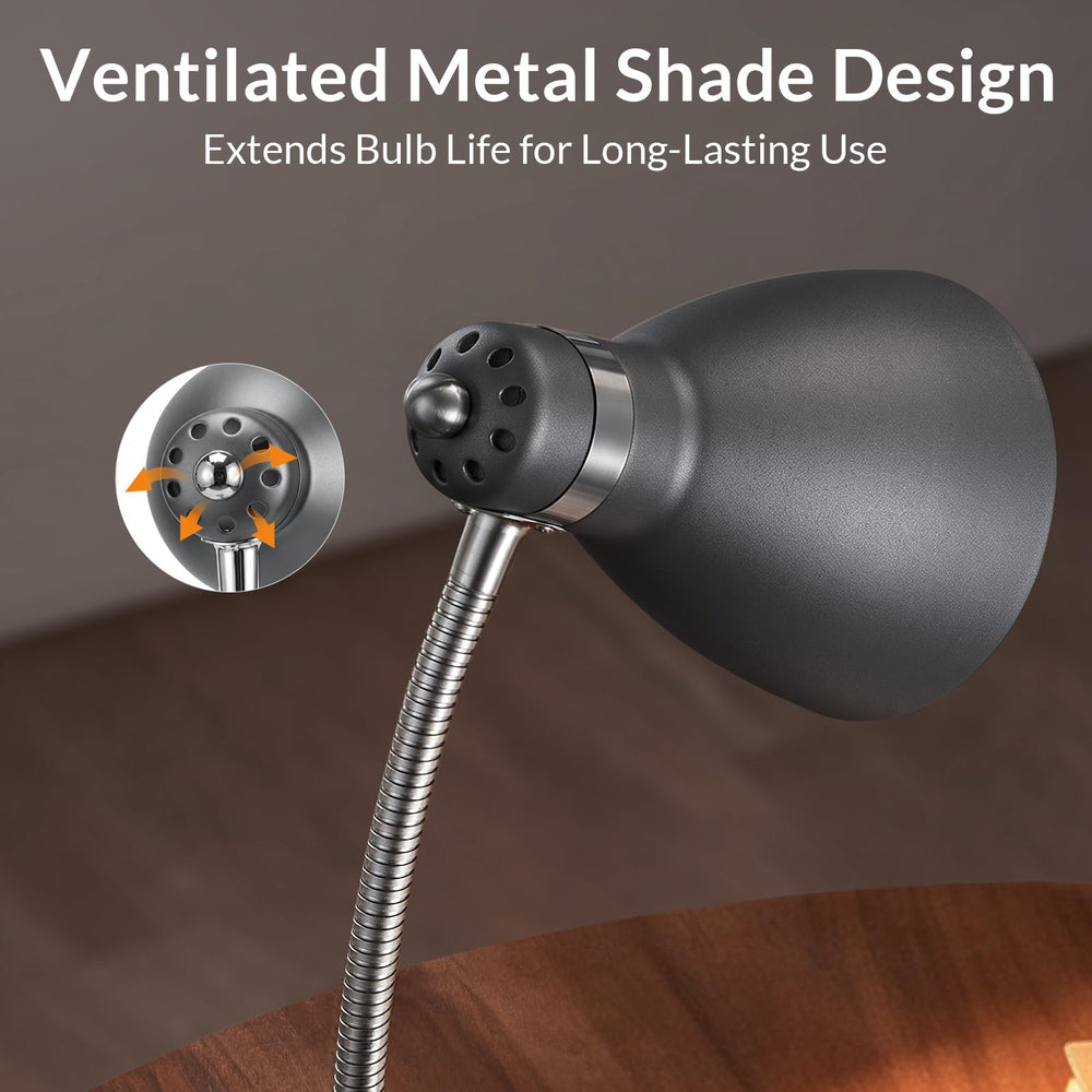LEPOWER on bedroom nightstand providing targeted, soft bedside illumination