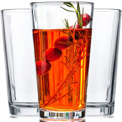 Le'raze front view of ten clear tumblers showing sleek design and storage benefit