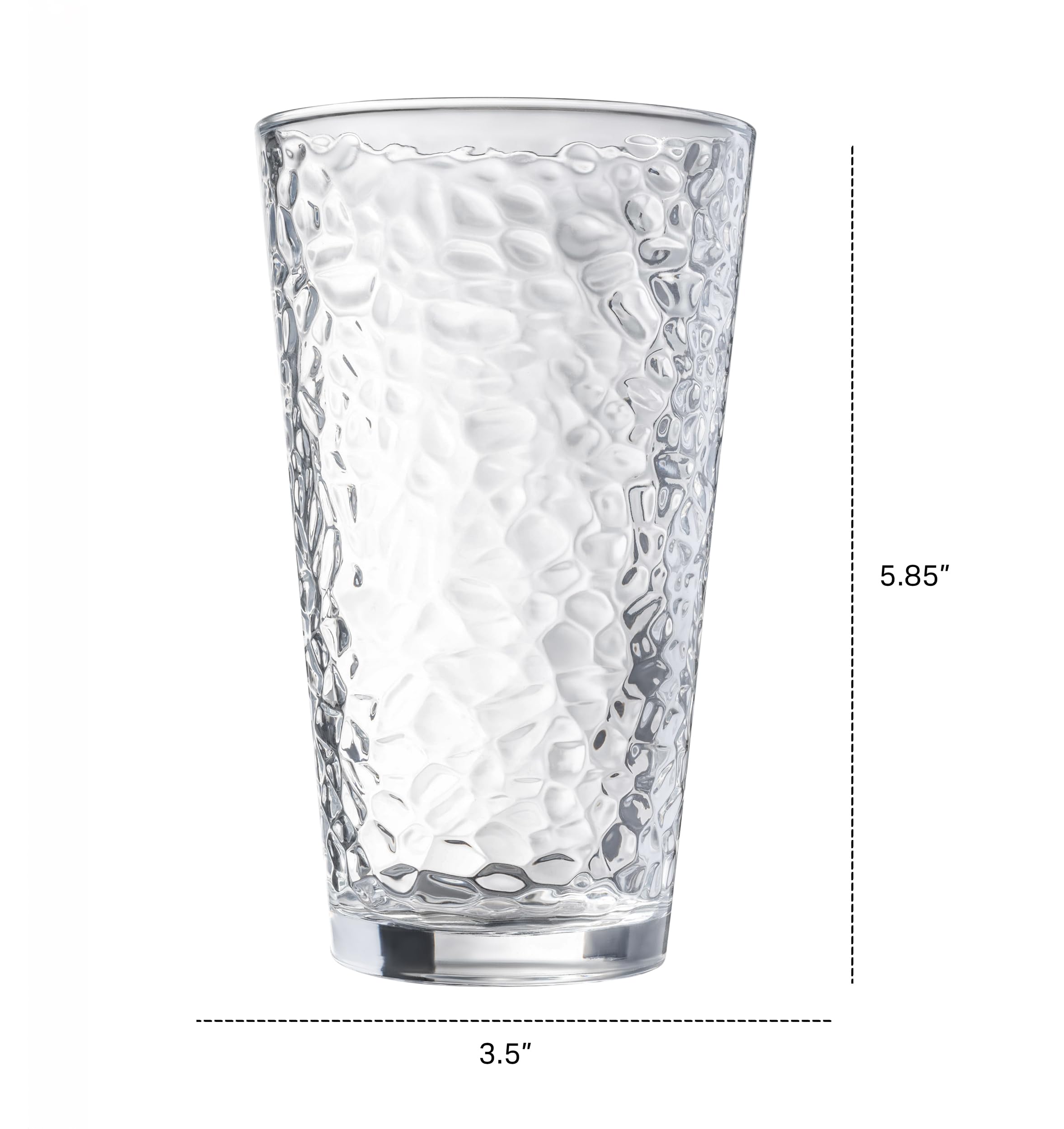 Le'raze hammered glass chilled in freezer showing cold-drink readiness benefit