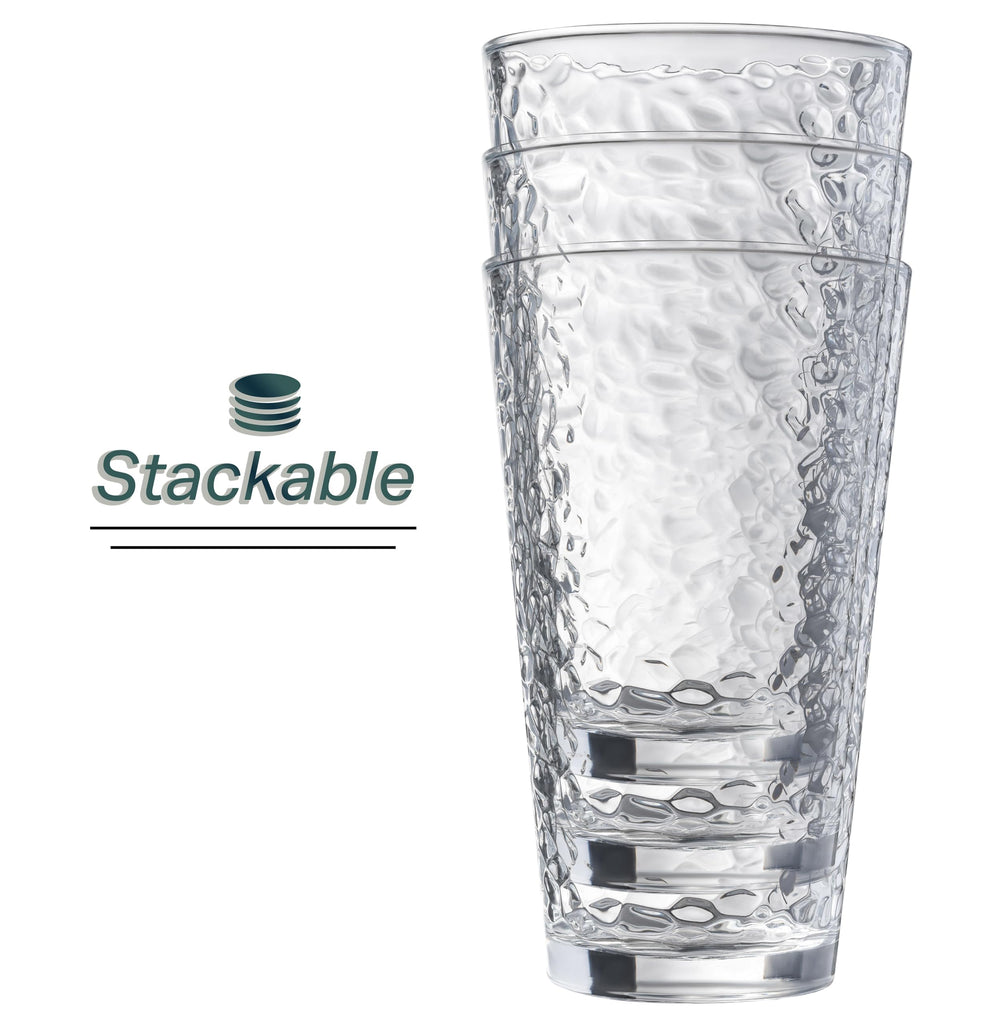 Le'raze hammered glass held in hand demonstrating secure grip and everyday use benefit