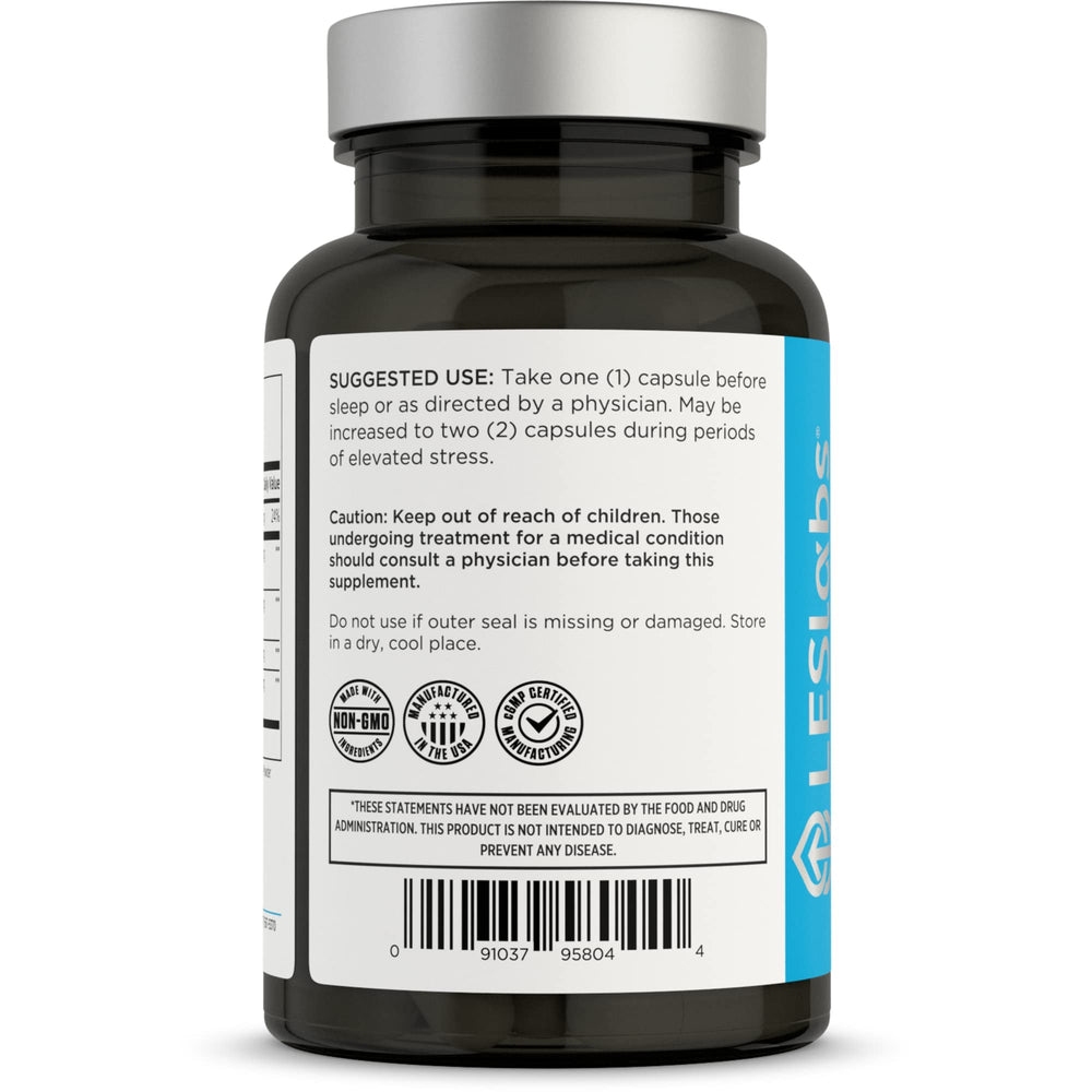 LES Labs ingredients layout with herbs and magnesium to show natural adaptogenic blend