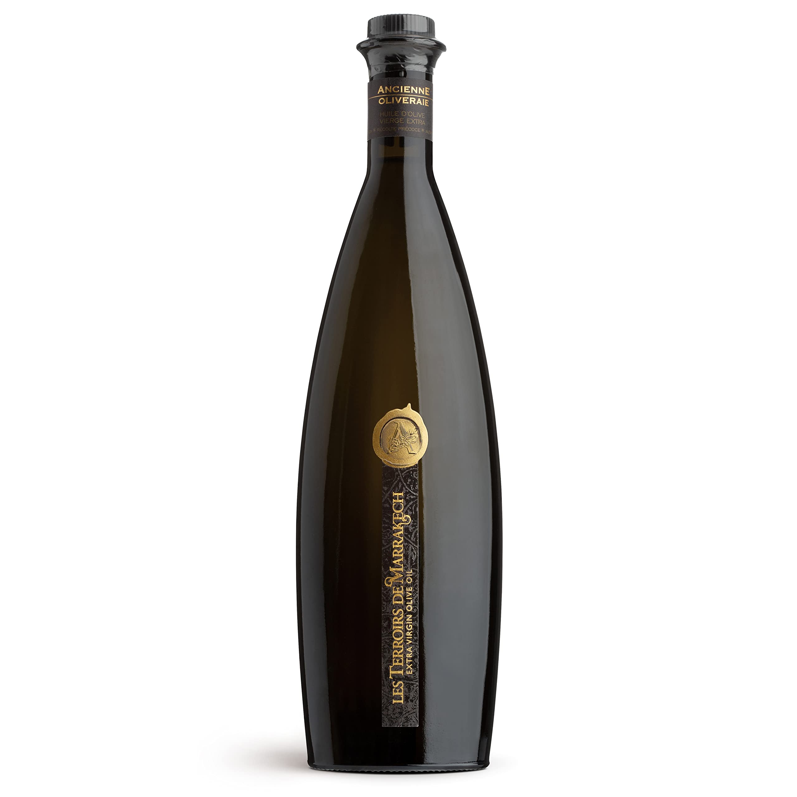 Les Terroirs de Marrakech front bottle showing elegant glass and premium look