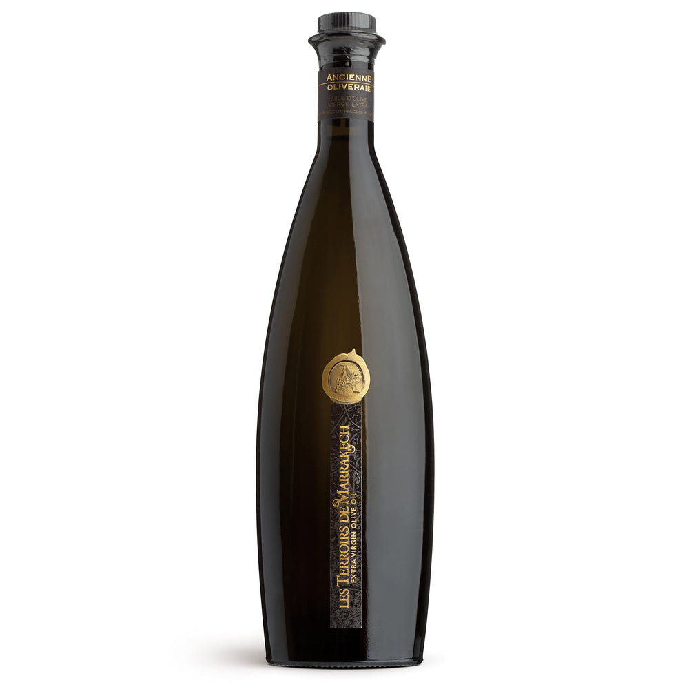 Les Terroirs de Marrakech front bottle showing elegant glass and premium look