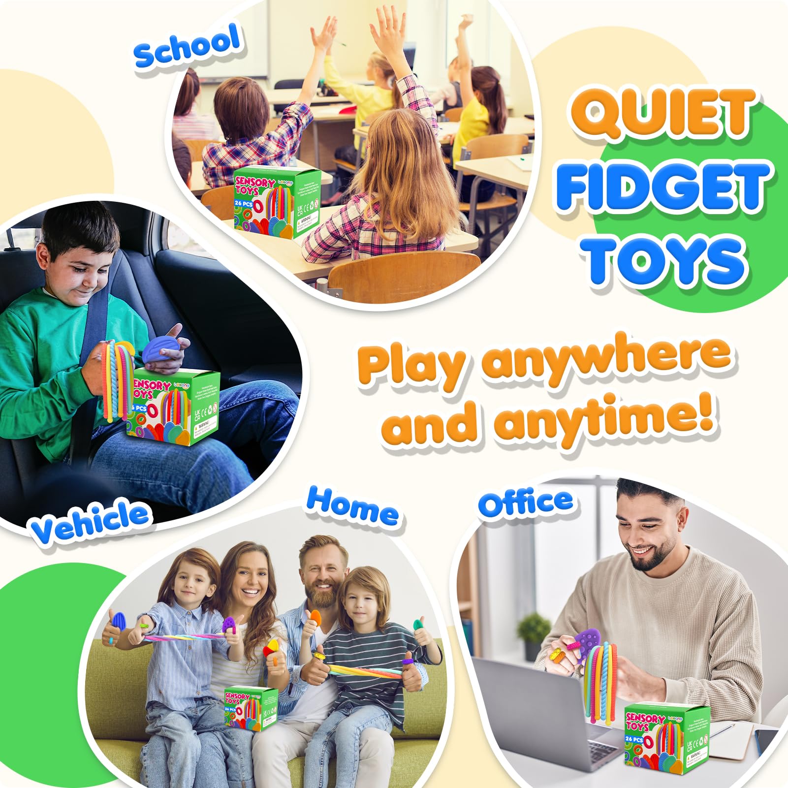 LESONG classroom prize display showing toys as reward and calm-down tools