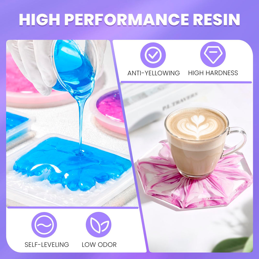 LET'S RESIN pouring resin into a silicone mold to create jewelry pieces with glossy results