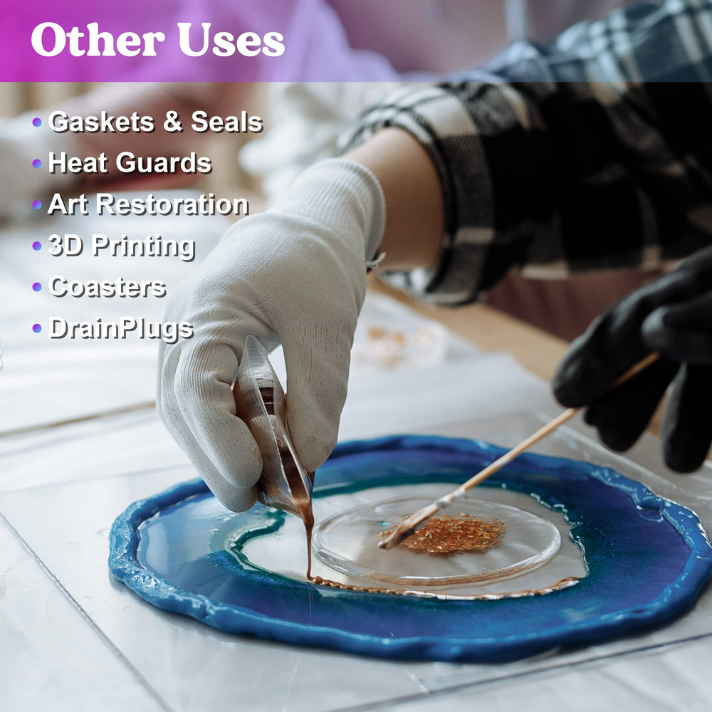 LET'S RESIN size and scale comparison showing 1 lb kit portability